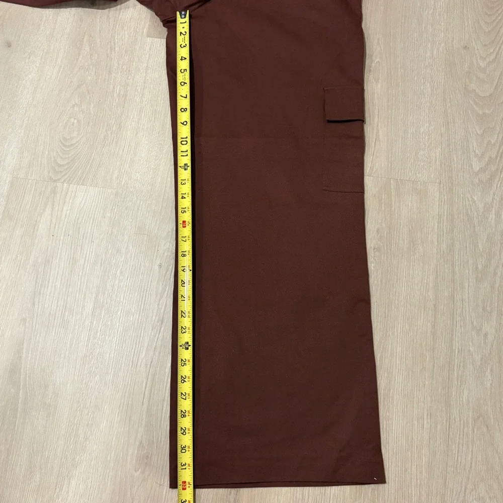 New York & Company Brown Wide Leg Cargo Pants High Rise Size L Career NWT - Picture 11 of 12